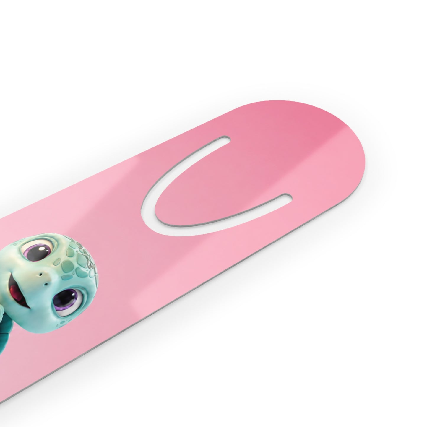 Eli the Turtle Heart Hands Bookmark – Mint Turtle on Pink