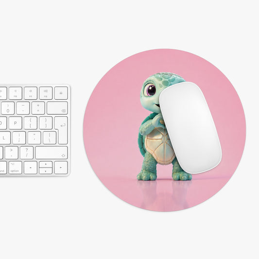Eli the Turtle Mouse Pad – Heart Hands, Pink