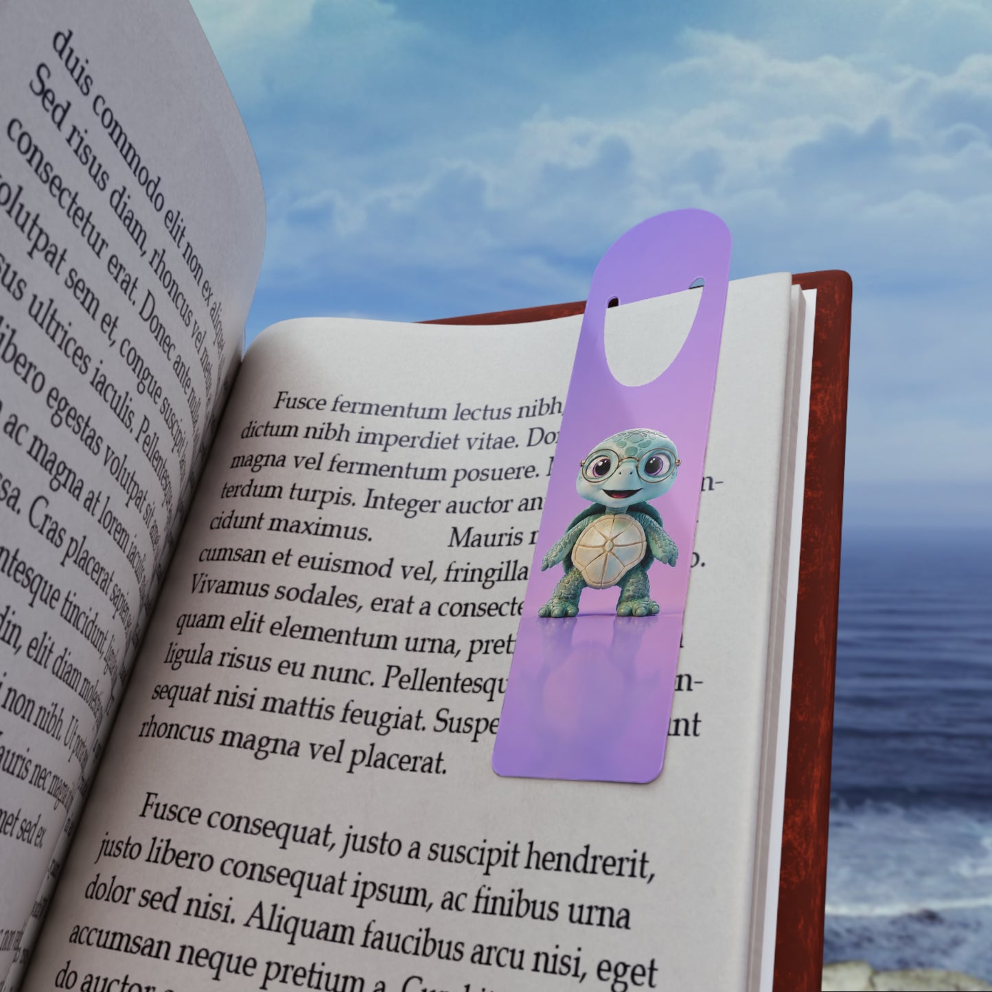 Eli the Turtle Bookmark – Cute Mint Turtle Reading Buddy