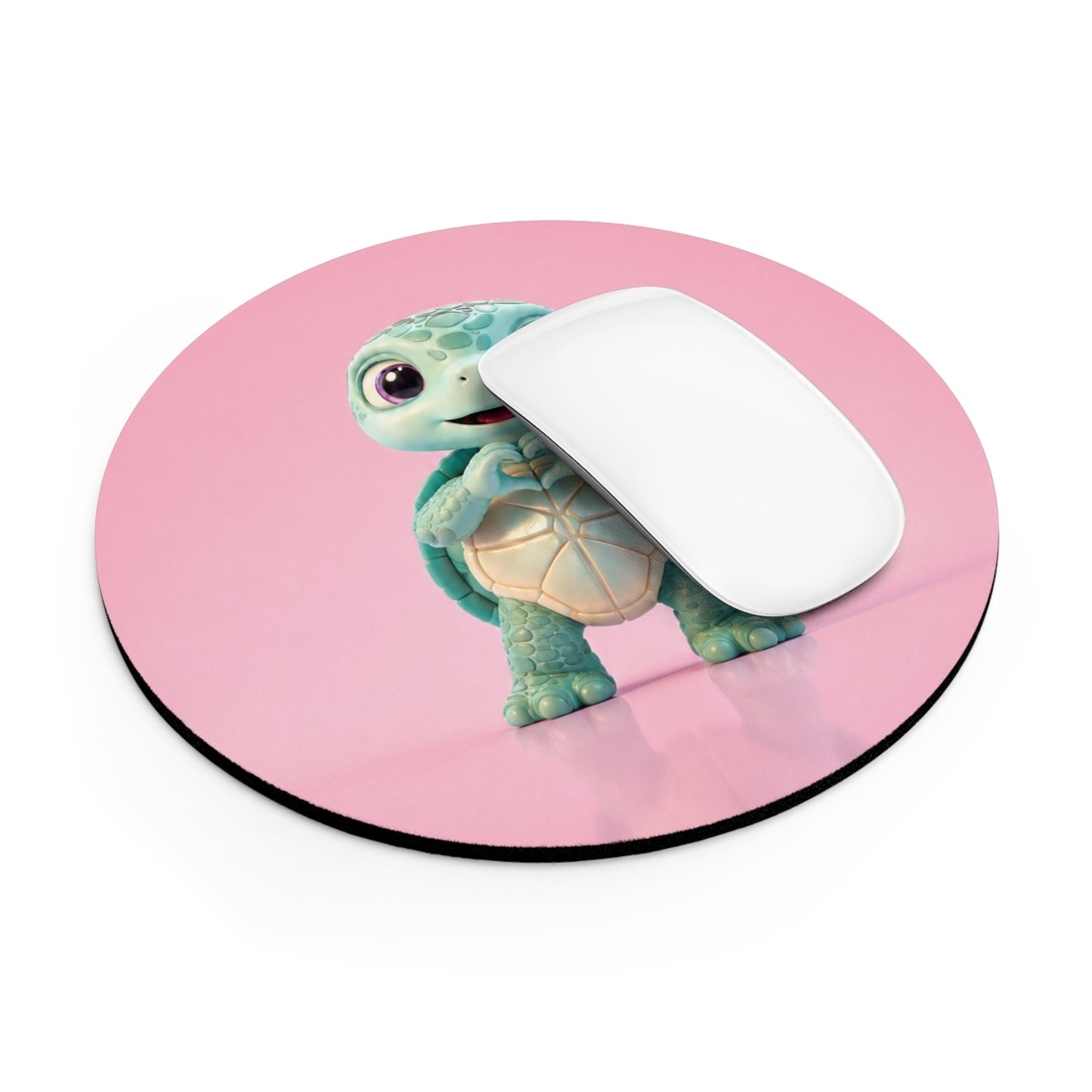 Eli the Turtle Mouse Pad – Heart Hands, Pink